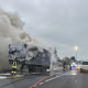 In fiamme un autoarticolato sulla provinciale Casale - Vercelli