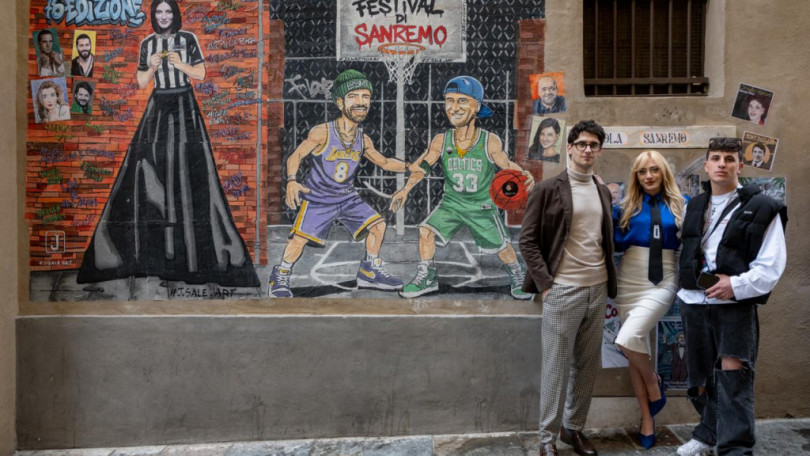 A Sanremo il murales di John Sale a tema... basket