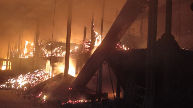 Incendio in un’azienda di mangimi a Occimiano