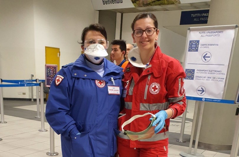 Emergenza Coronavirus: anche  i volontari CRI di Casale Monferrato impiegati presso l’Aeroporto di Caselle