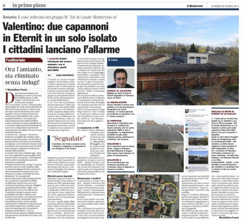 I cittadini chiedono una svolta nelle bonifiche amianto