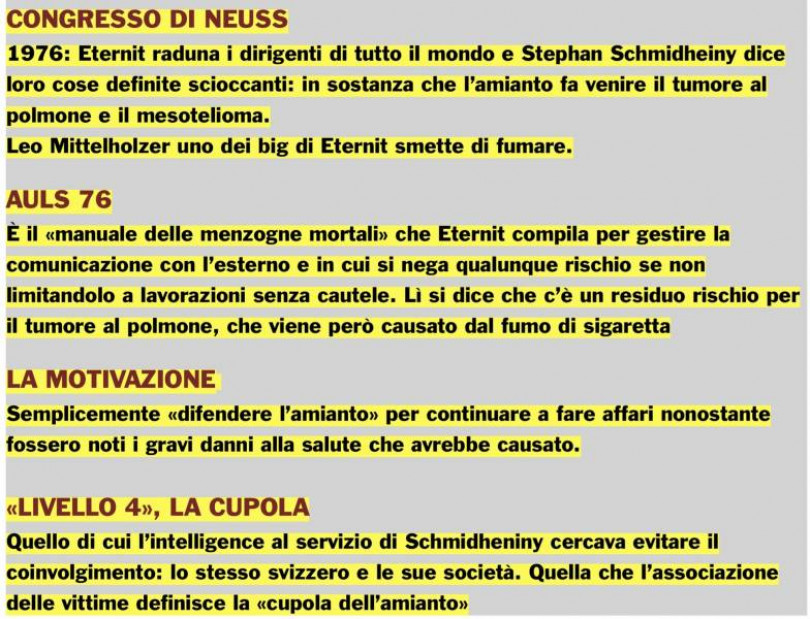 Processo Eternit, la Procura: «Gli imputati sapevano tutto, per loro massimo della pena»