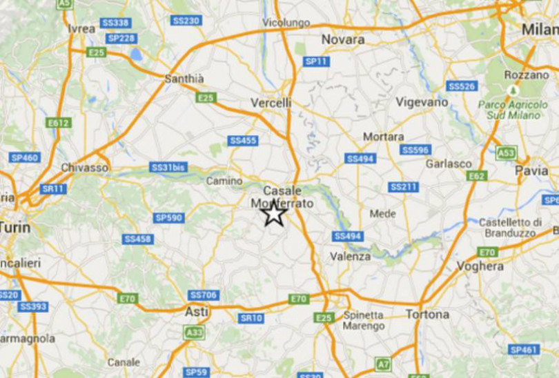 Lieve scossa di terremoto nella zona di Terruggia