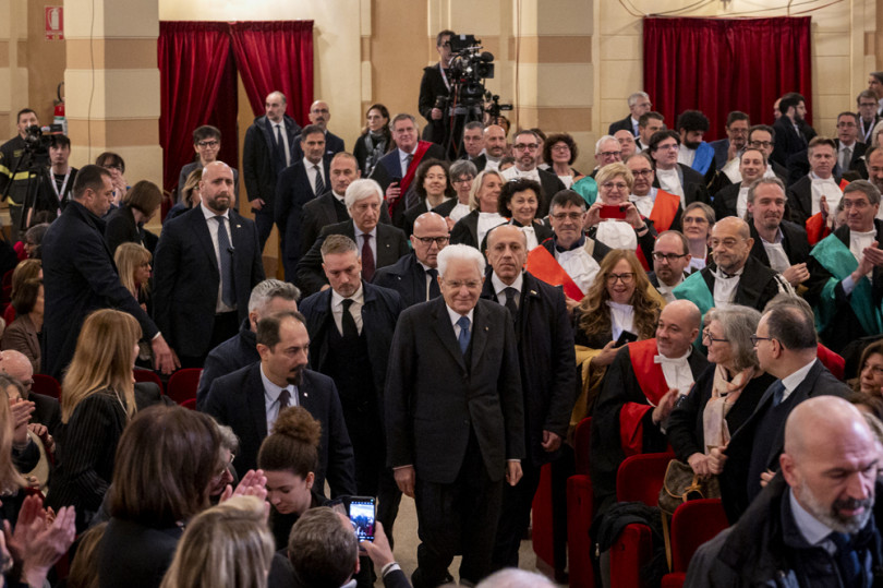 Il presidente Sergio Mattarella all'inaugurazione dell'anno accademico dell’Università del Piemonte Orientale