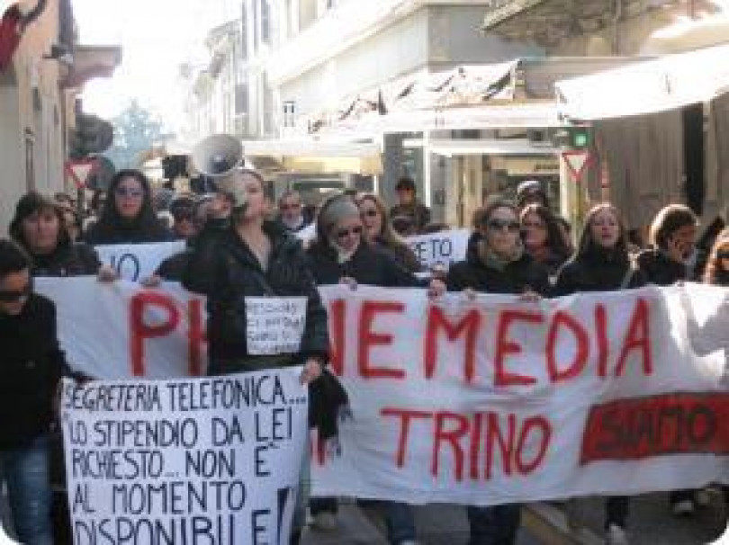 Crisi call center: corteo di protesta fino al municipio