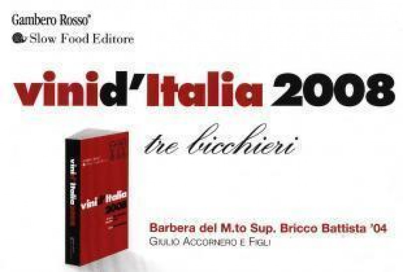 I Tre Bicchieri alla Barbera Bricco Battista di Accornero di Vignale