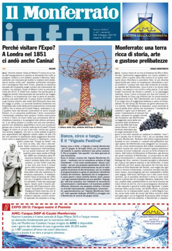 Il secondo numero dello speciale dedicato all'Expo in edicola con Il Monferrato