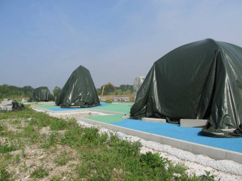 Parco Eternot Casale:  i lavori di completamento del muro