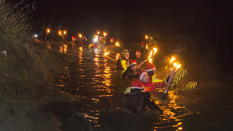 La tradizionale Fiaccolata di Natale sul Po