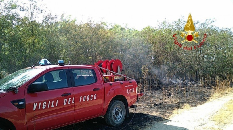 Incendio a Motta de' Conti: bruciato un ettaro di bosco