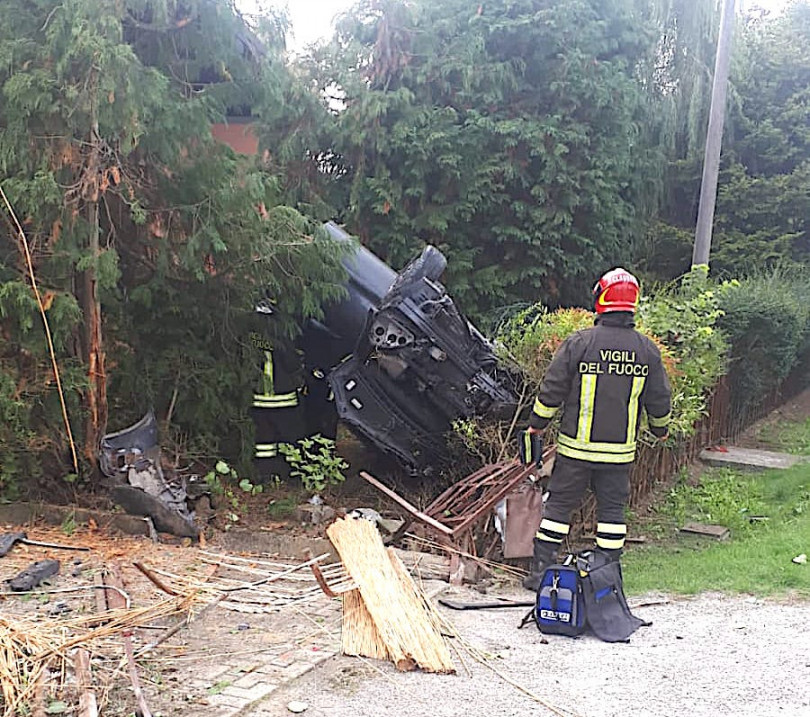 Cinghiale taglia la strada e lei finisce contro una cancellata