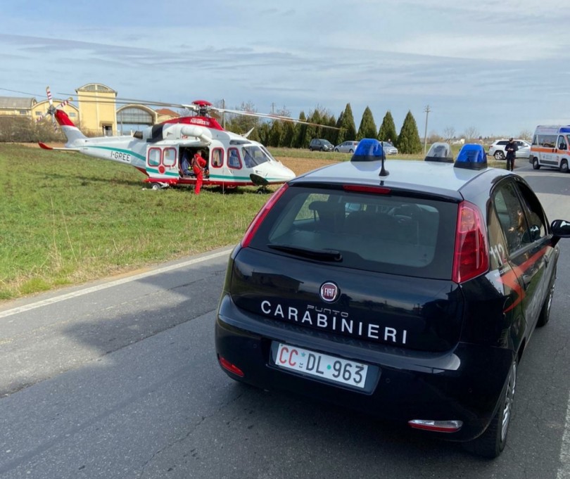 Intervento a Borgo dell'elisoccorso: ciclista trasportato in ospedale in codice rosso