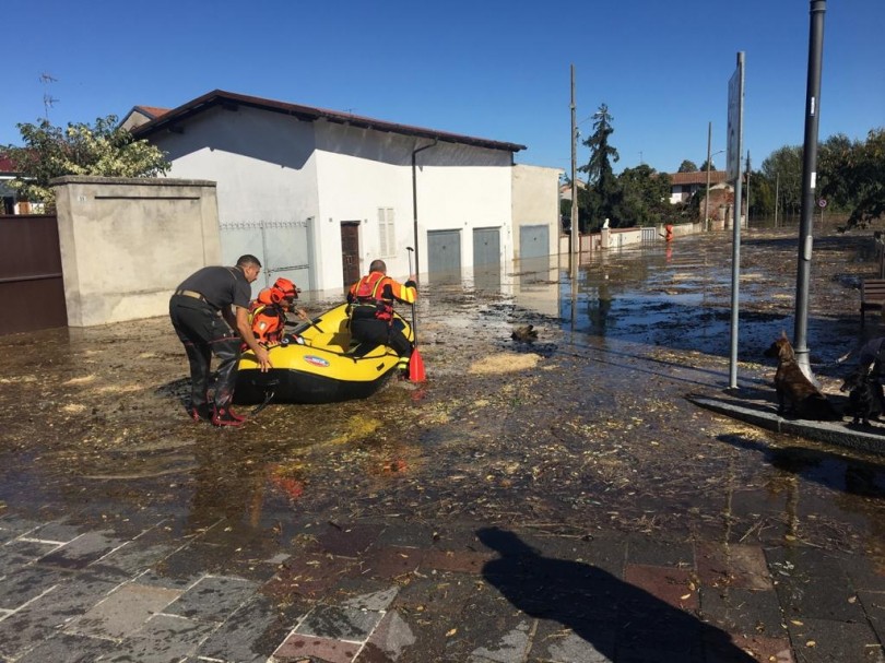A Motta de' Conti iniziata la conta dei danni dopo l'esondazione del Sesia
