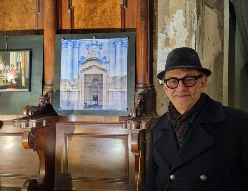 La grande fotografia nel coro delle Monache di Santa Caterina