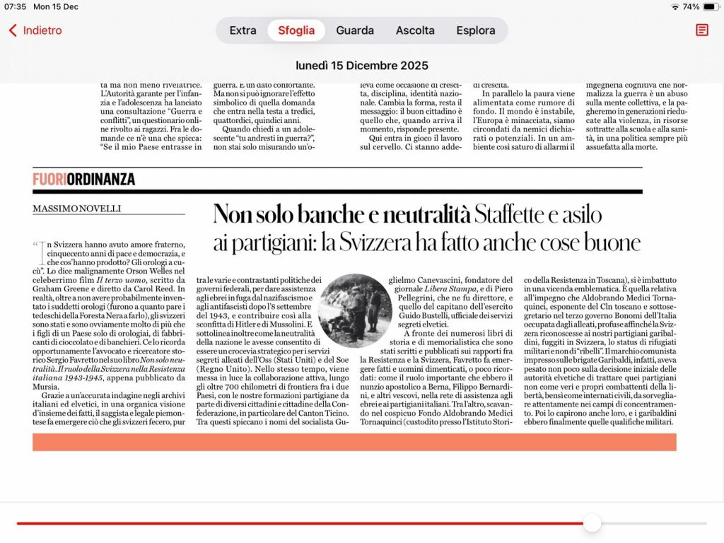 Il ruolo della Svizzera nella Resistenza