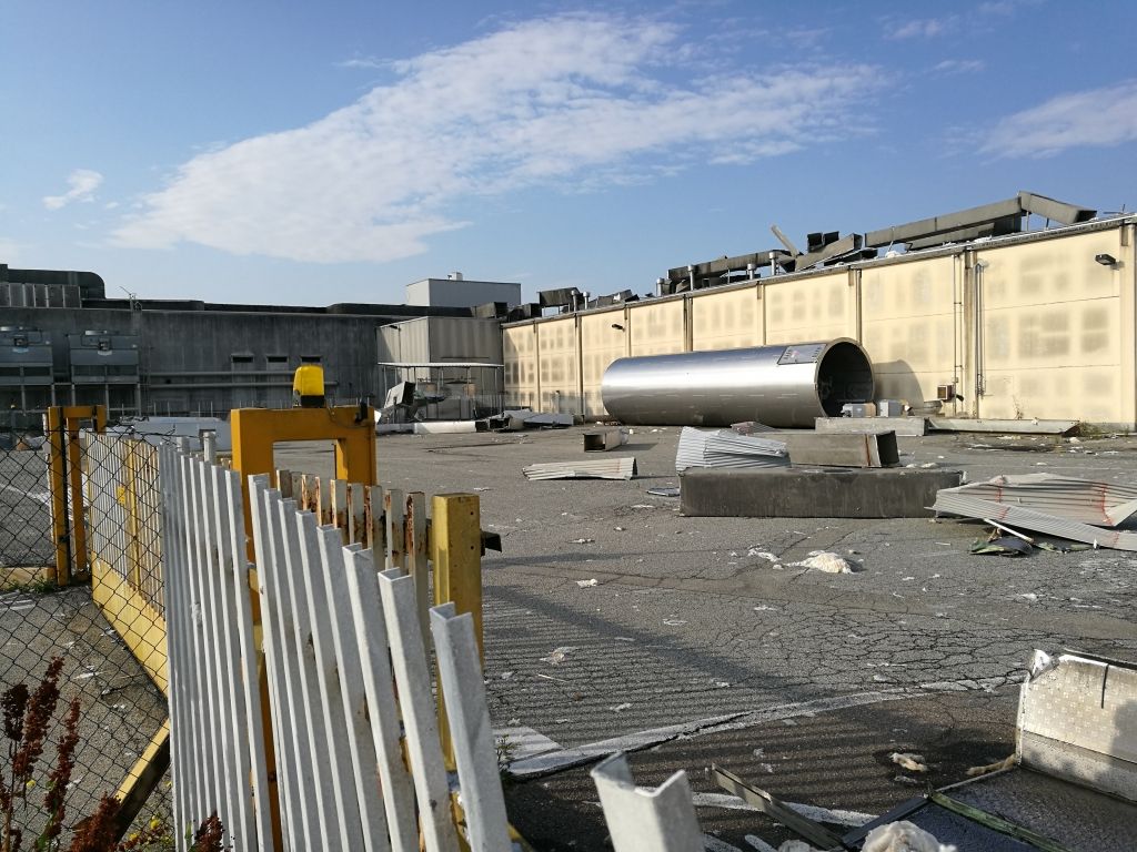 Tromba d'aria a Villanova: scoperchiato lo stabilimento Bauli (ex Bistefani)