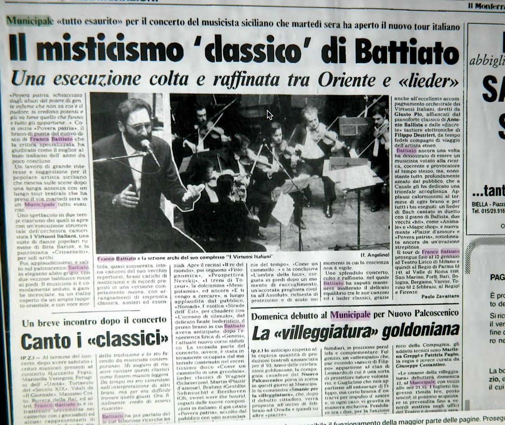 La scomparsa di Battiato