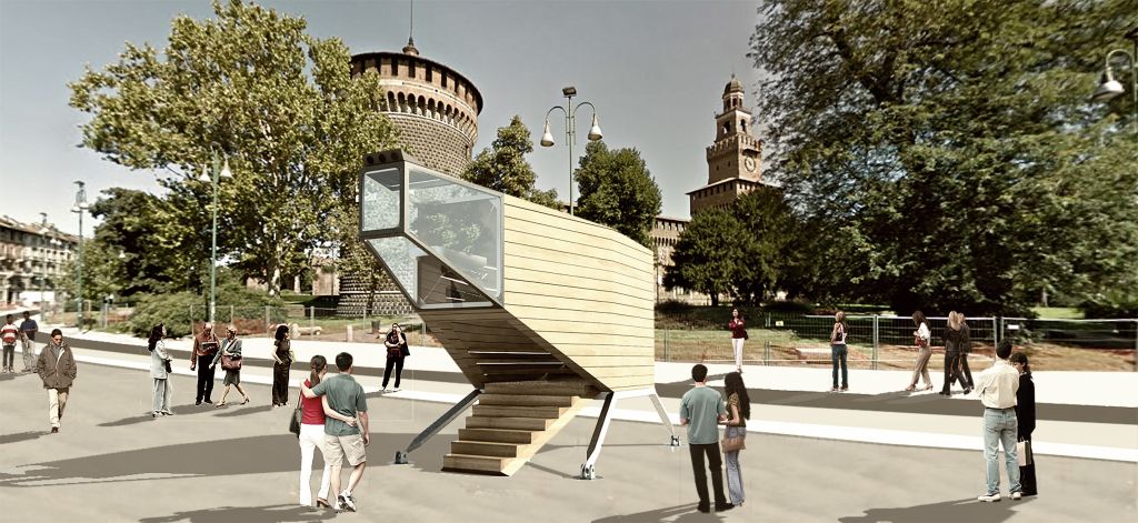 Paolo Scoglio atterra al Castello Sforzesco