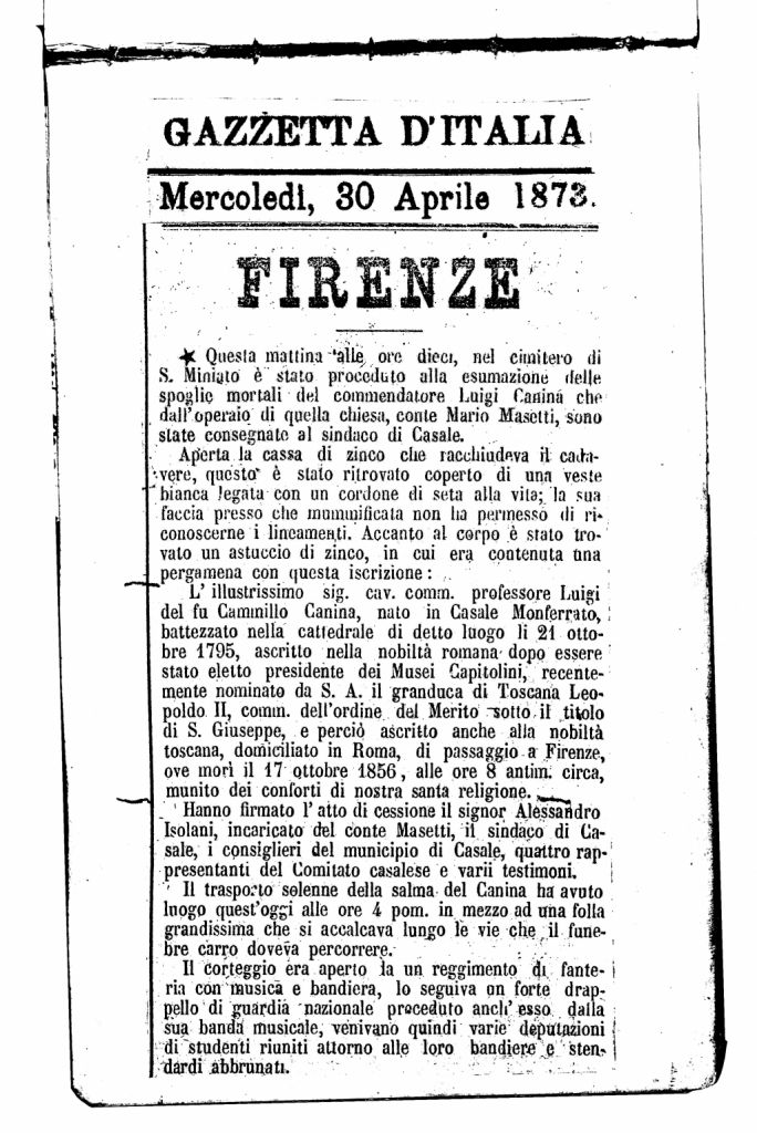 Canina: la traslazione in Santa Croce